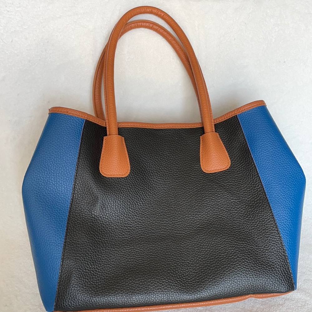 Neiman Marcus Tote, black blue and brown